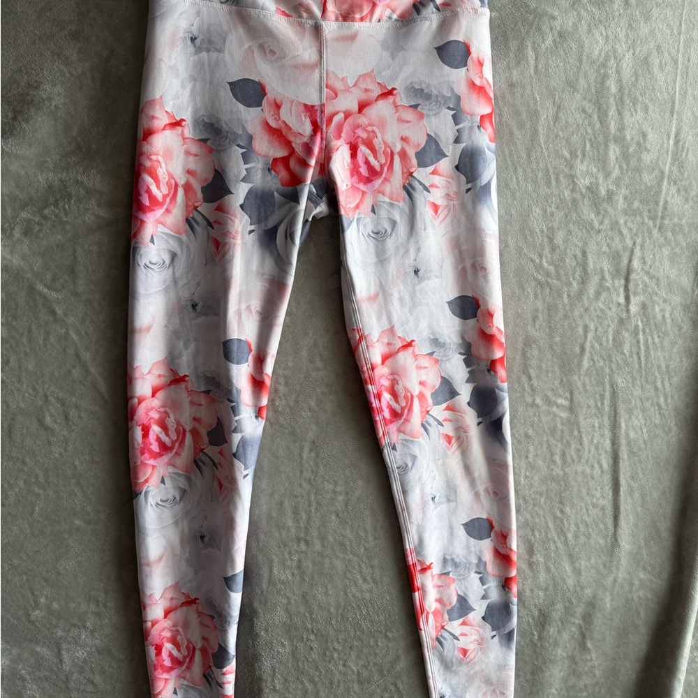 Kyodan Pink & Gray Floral Women’s Yoga Leggings‎